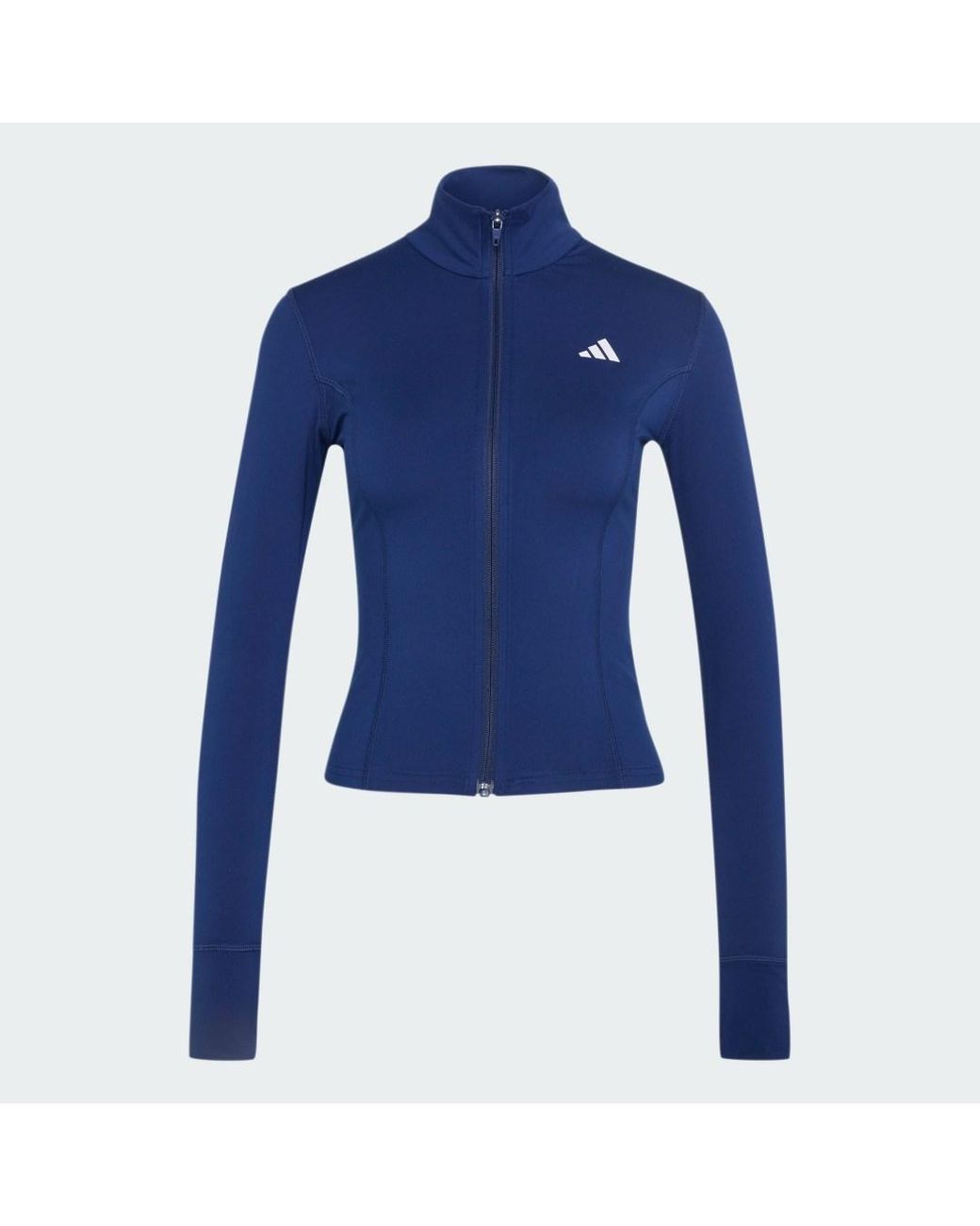 Adidas Blue 3-Stripes Studio Zip-Through Jacket