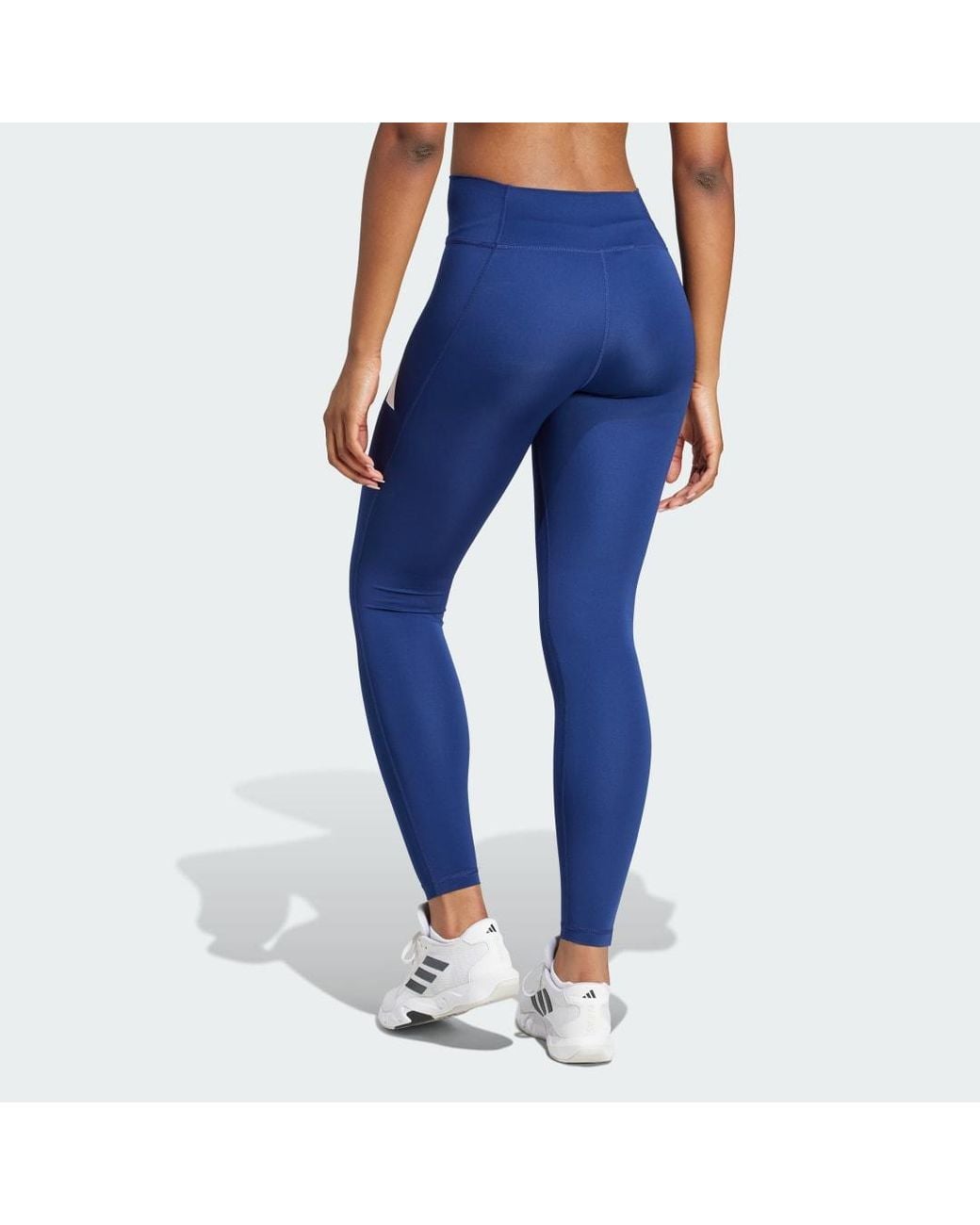 Adidas Blue Train Essentials Big Logo Full-Length Leggings