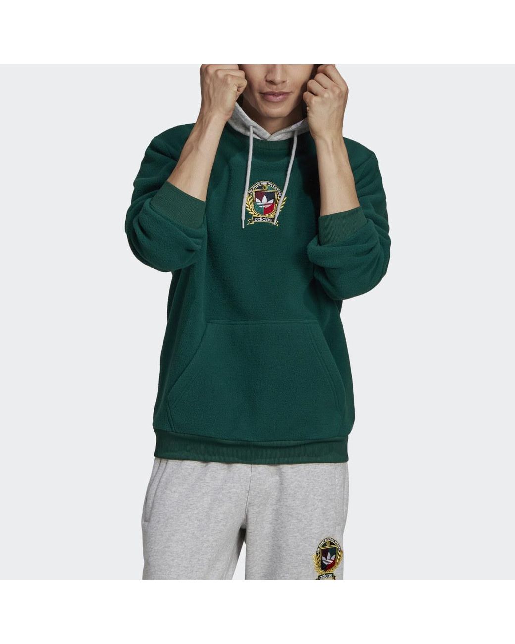 Sweat-shirt à capuche Collegiate Crest adidas pour homme en coloris Vert |  Lyst