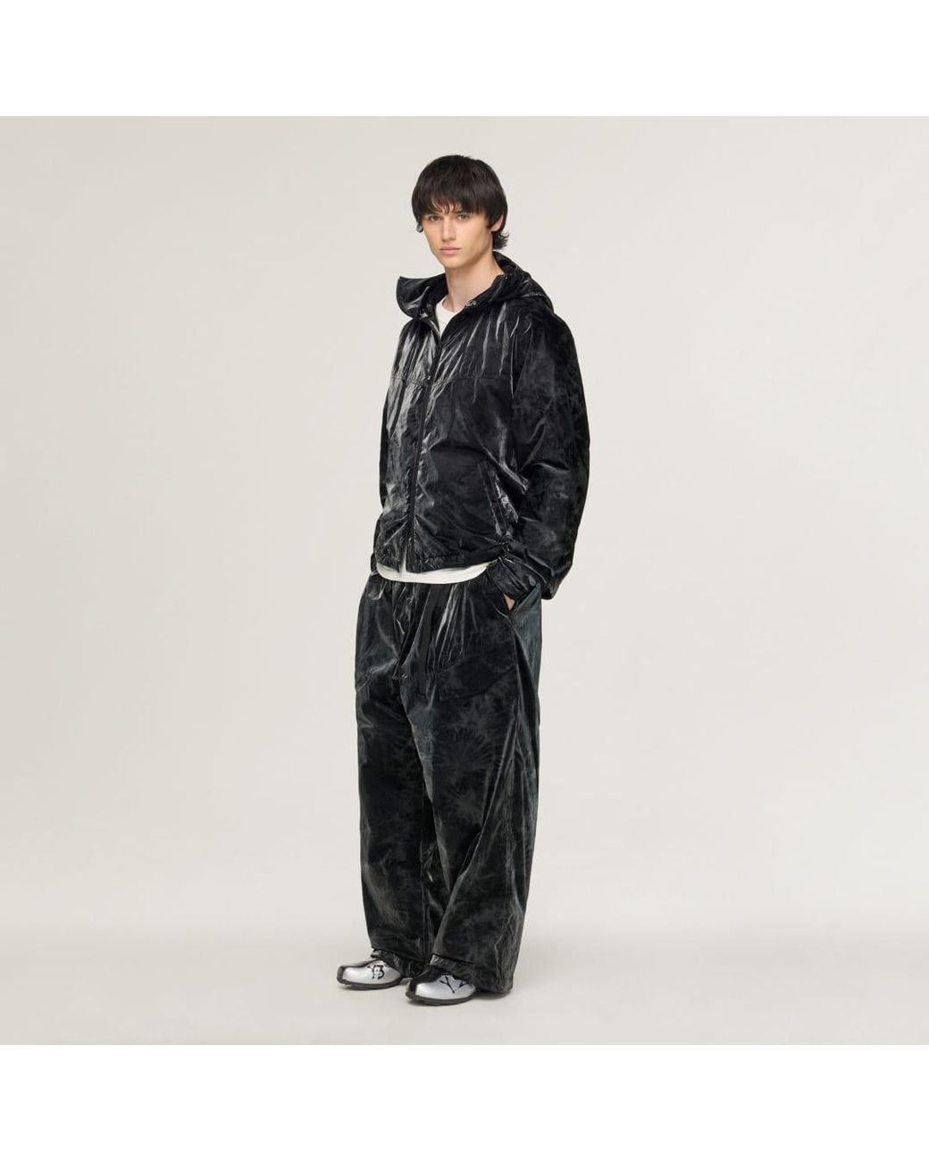 Adidas Black Y-3 Marble Nylon Windbreaker for men