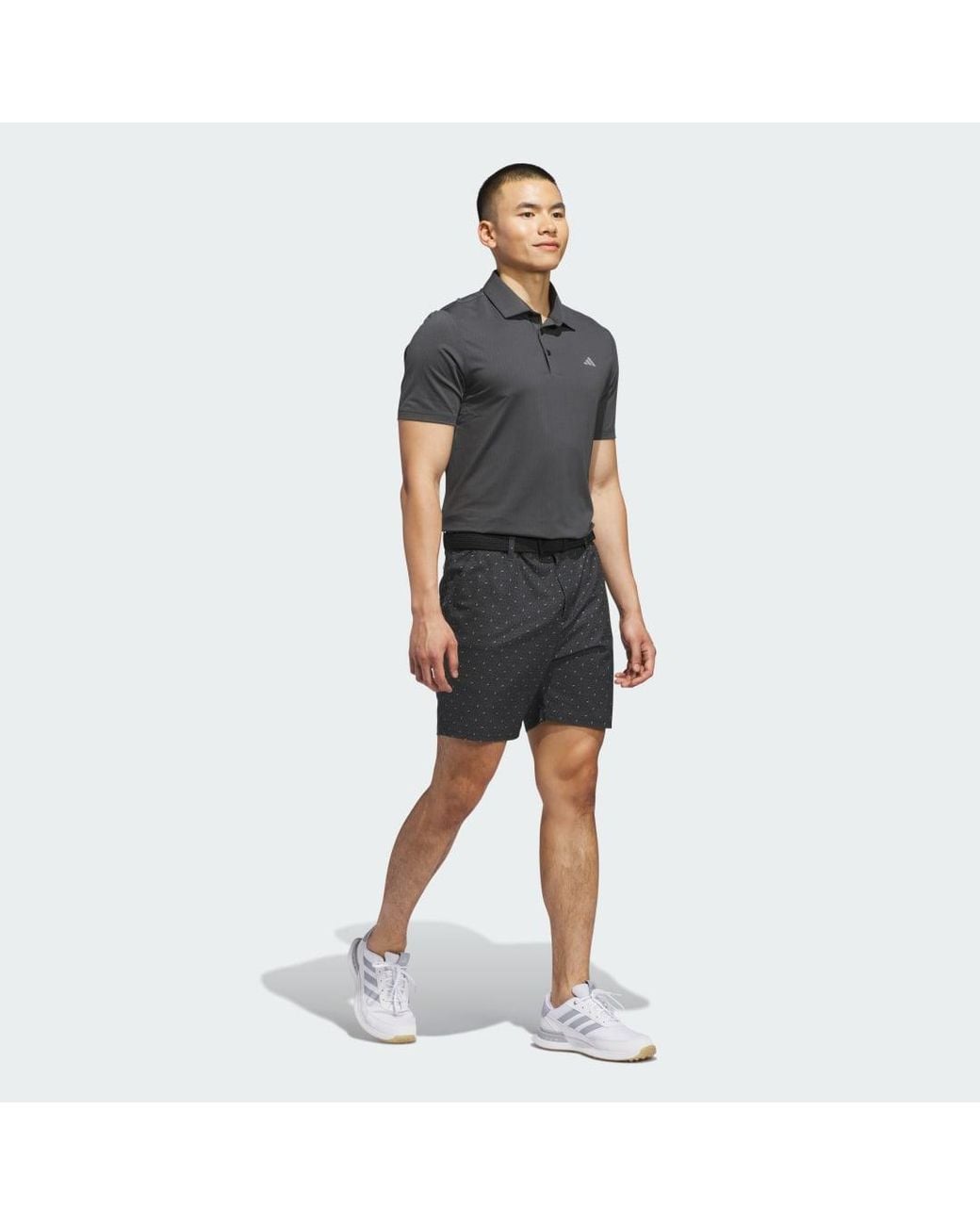 Adidas Gray Performance Textured Polo Shirt for men