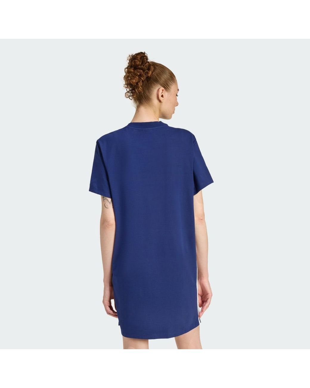 Adidas Blue Essentials 3-Stripes Tee Dress