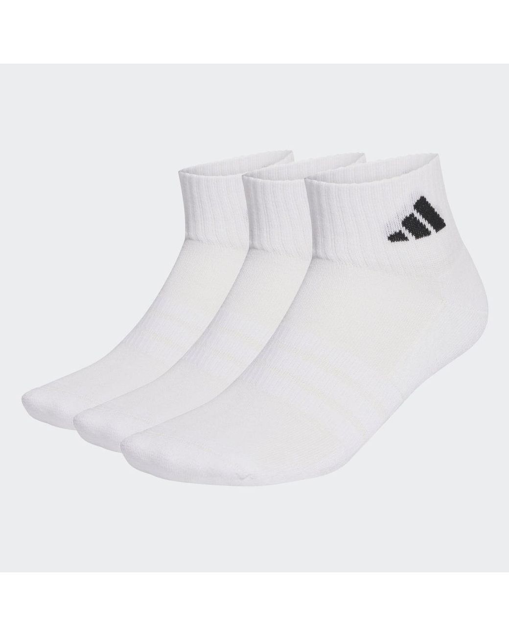 Adidas White Cushioned Sportswear Ankle Socks 3 Pair Pack