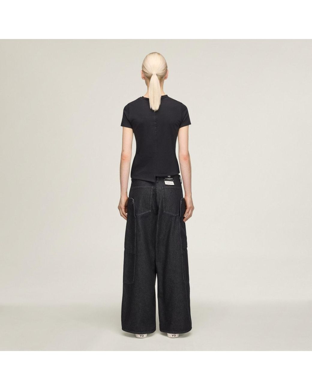 Adidas Black Y-3 Denim Straight Leg Trousers