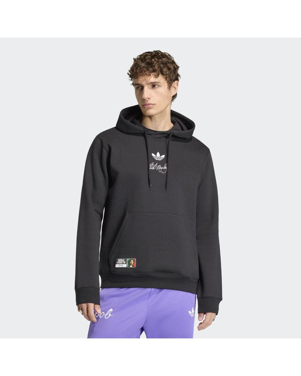 Adidas Black Bob Marley Originals Hoodie for men
