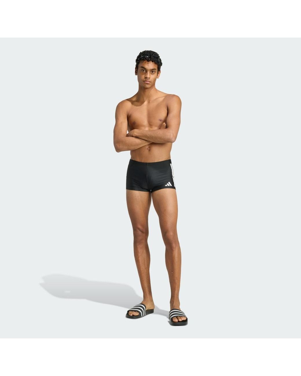 Adidas Blue 3S Swim Boxers for men