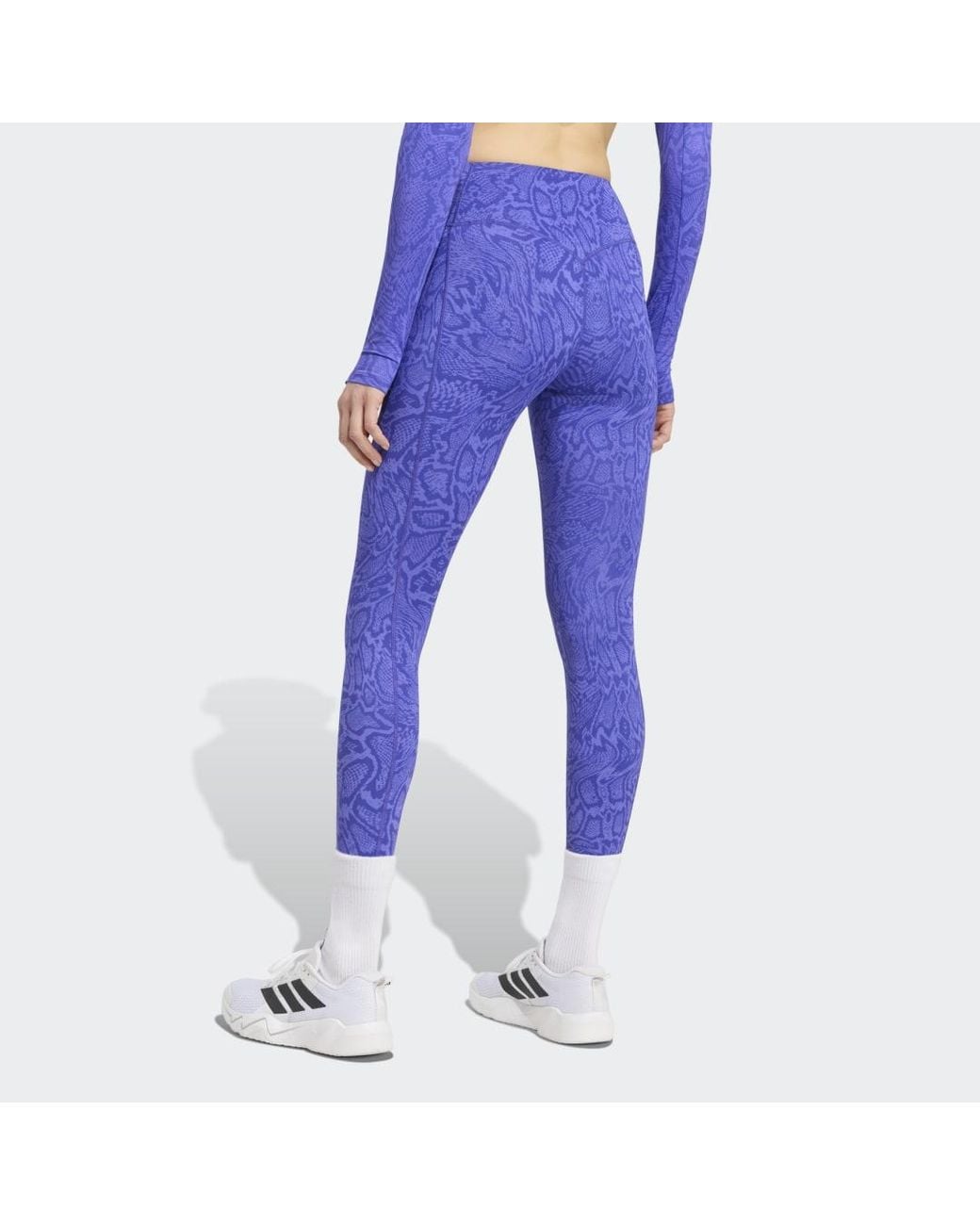 Adidas Blue Optime Primelift Snake 7/8 Leggings