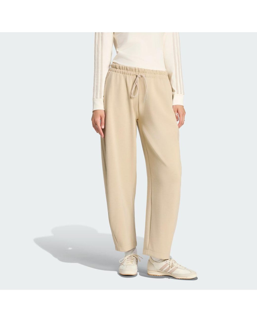 Adidas Natural Barrel Leg Tracksuit Bottoms