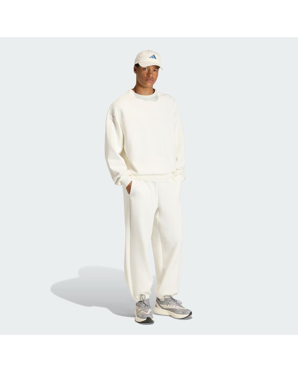 Adidas White Soft Lux Sweatshirt for men