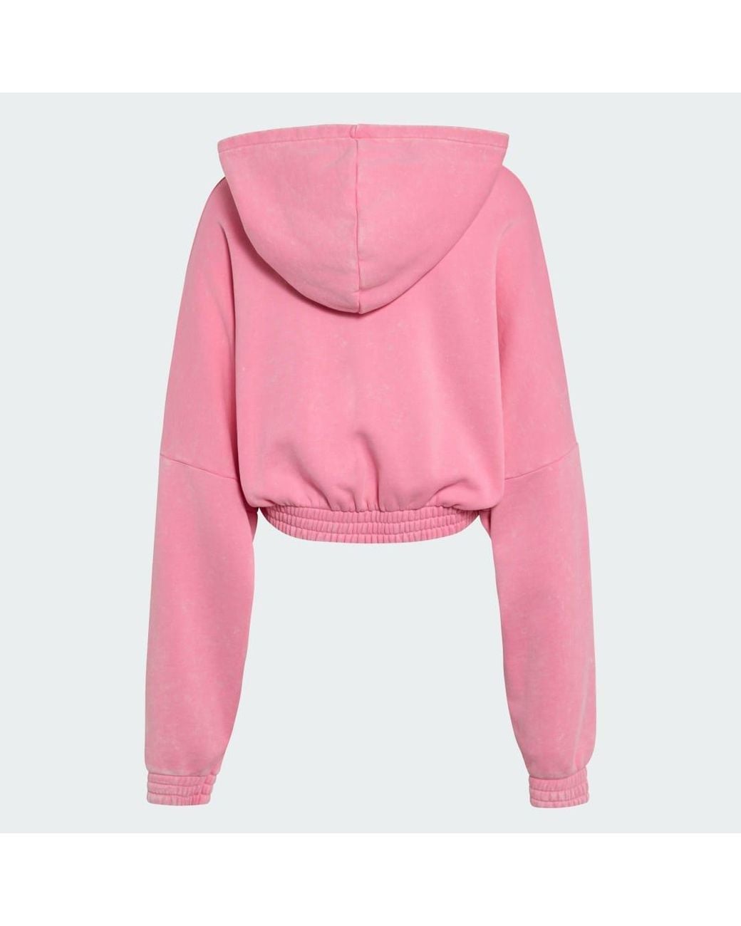 Adidas Pink Acid-Wash Crop Hoodie