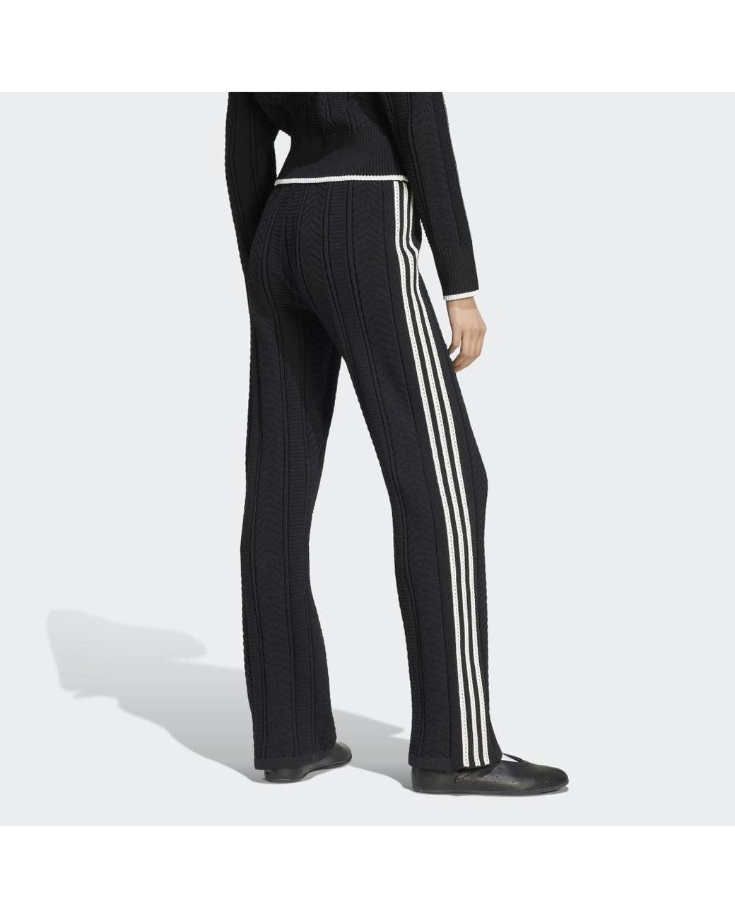 Adidas Black Sst Wide Leg Trackpant