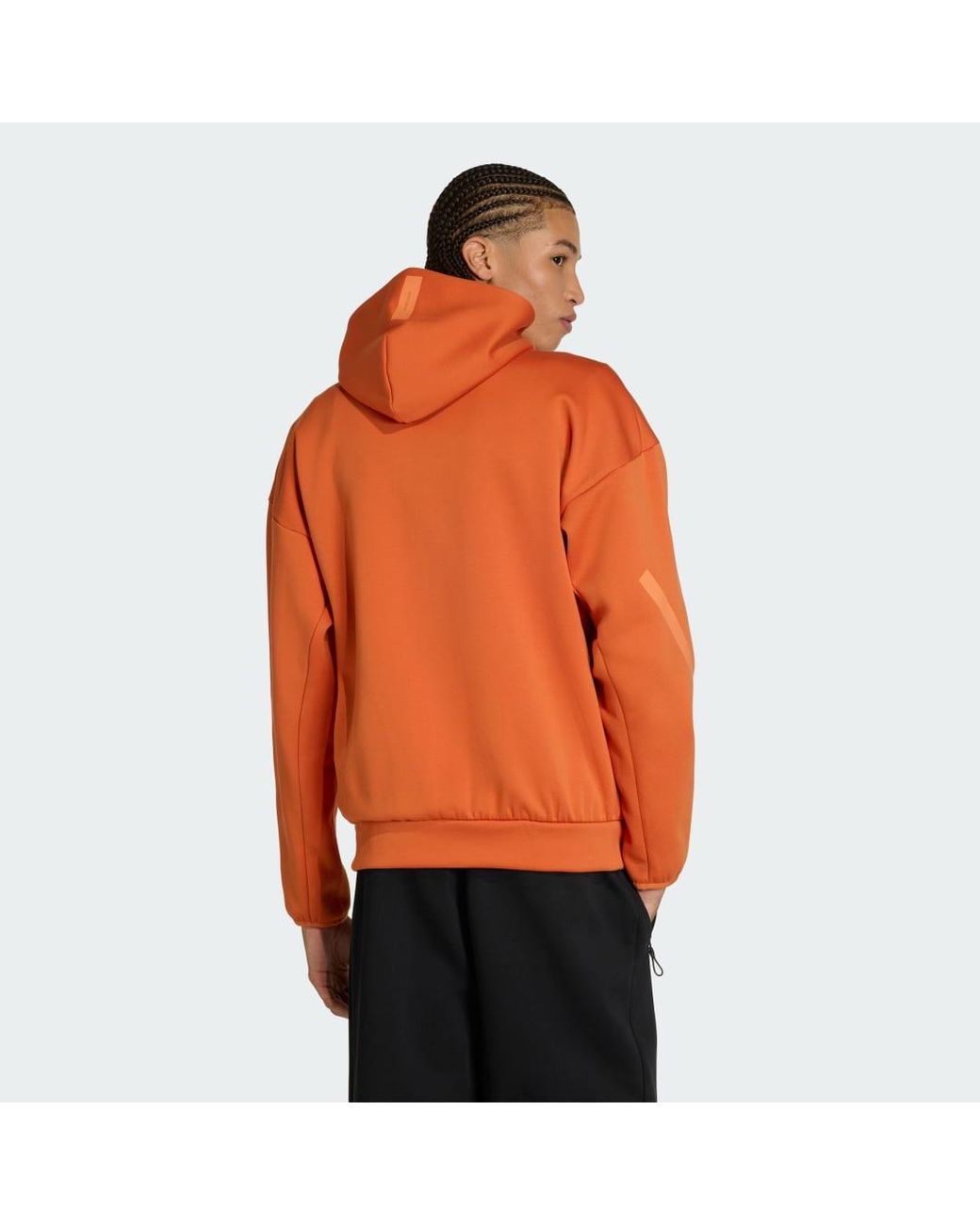 Adidas Orange Z.N.E. Full-Zip Hooded Track Jacket for men