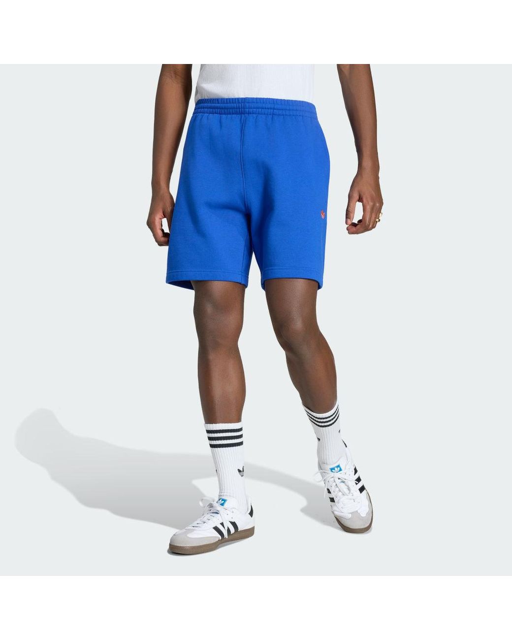 Adidas Blue Trefoil Essentials 7 Inch Fleece Shorts for men