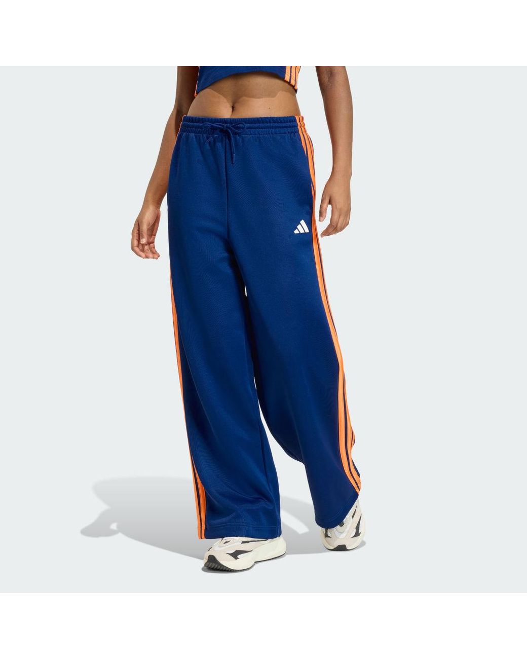 Adidas Blue Stadium 3-Stripes Track Tracksuit Bottoms