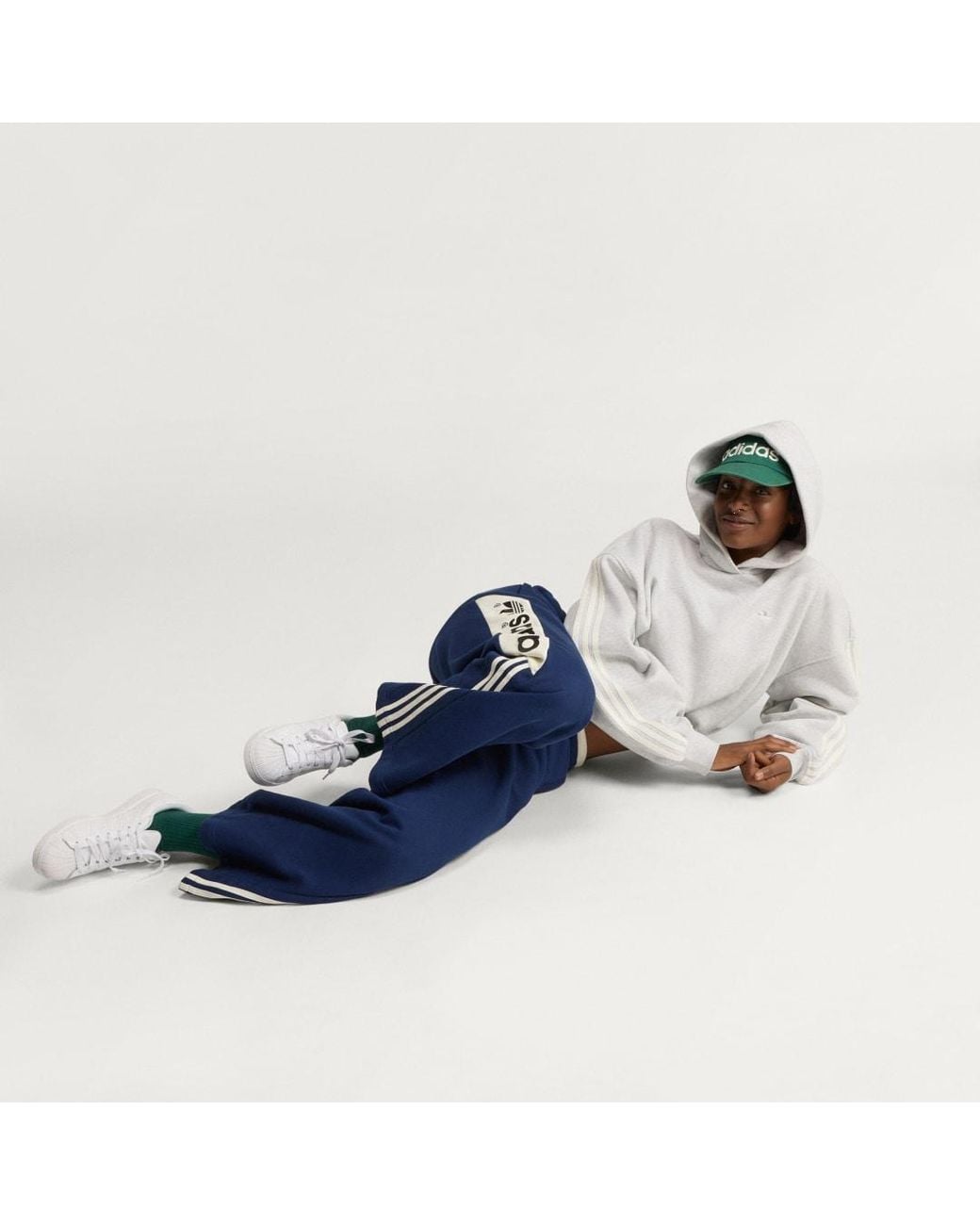 Adidas Blue Adisignature 3 Stripes Hoodie