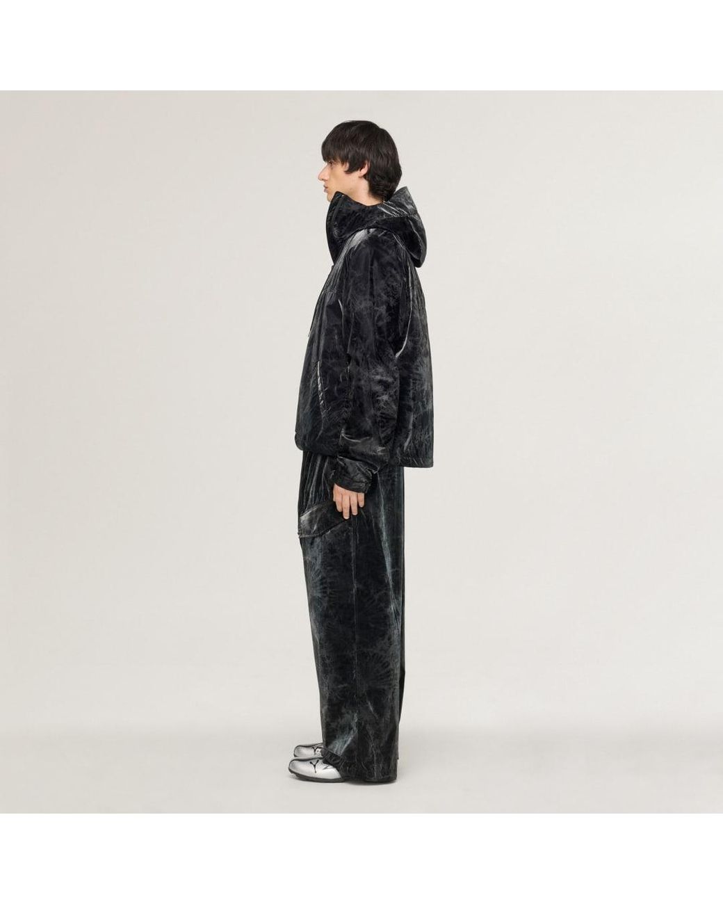 Adidas Black Y-3 Marble Nylon Windbreaker for men