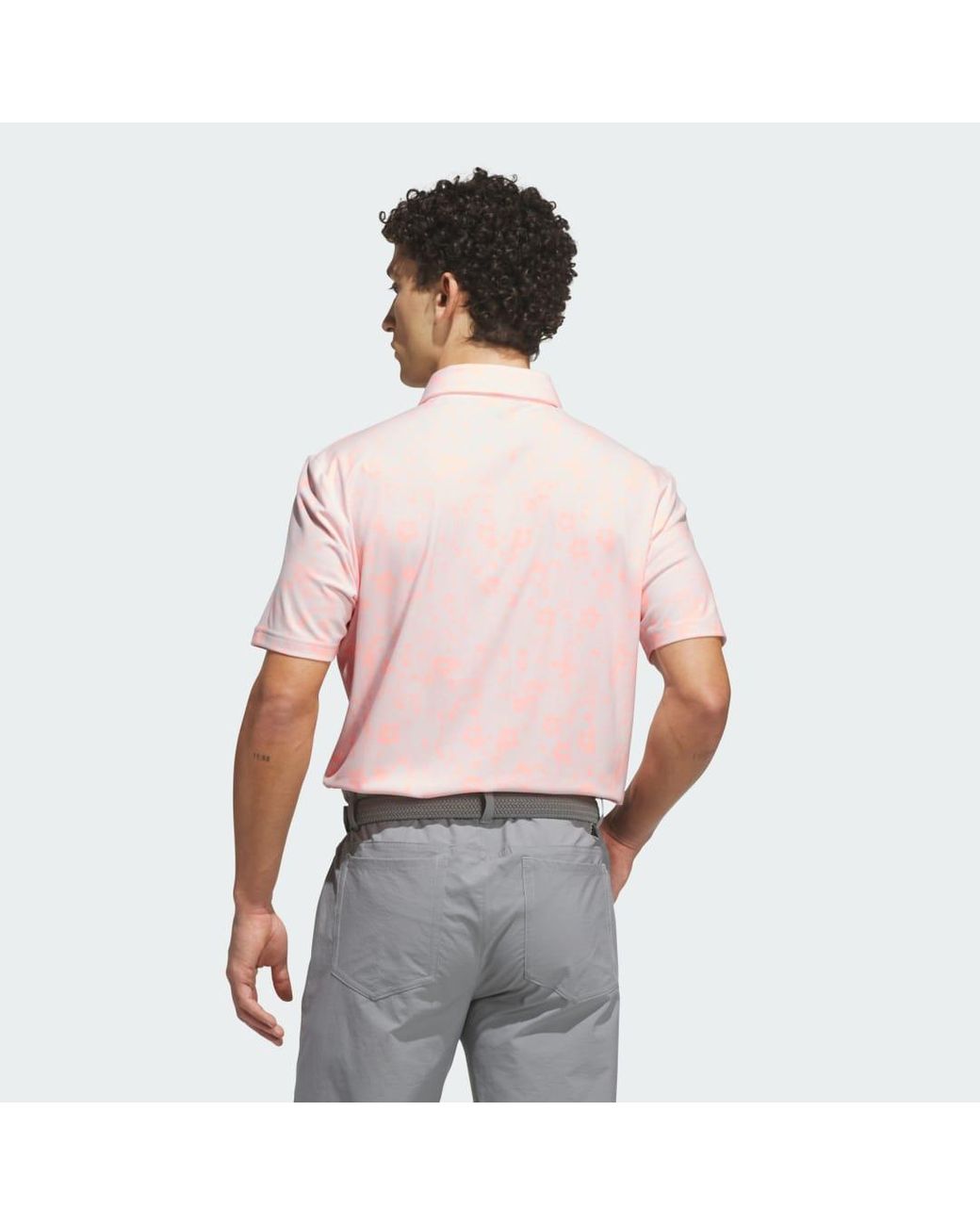 Adidas Red Ultimate365+ Climacool Butterspun Mighty Blossom Print Polo Shirt for men