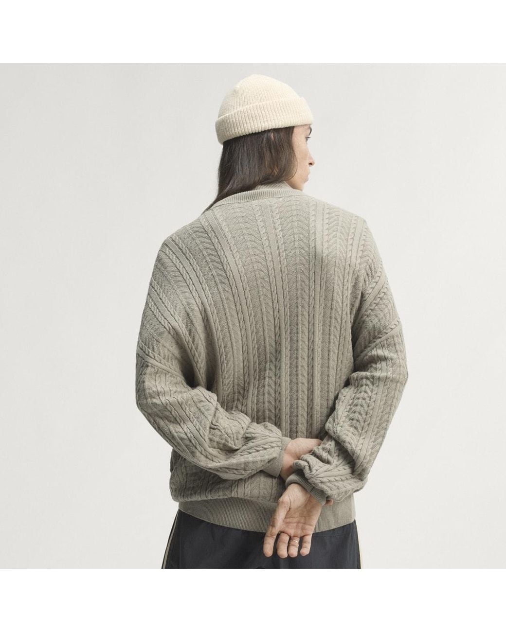 Adidas Gray Firebird Cable Knit Track Top for men