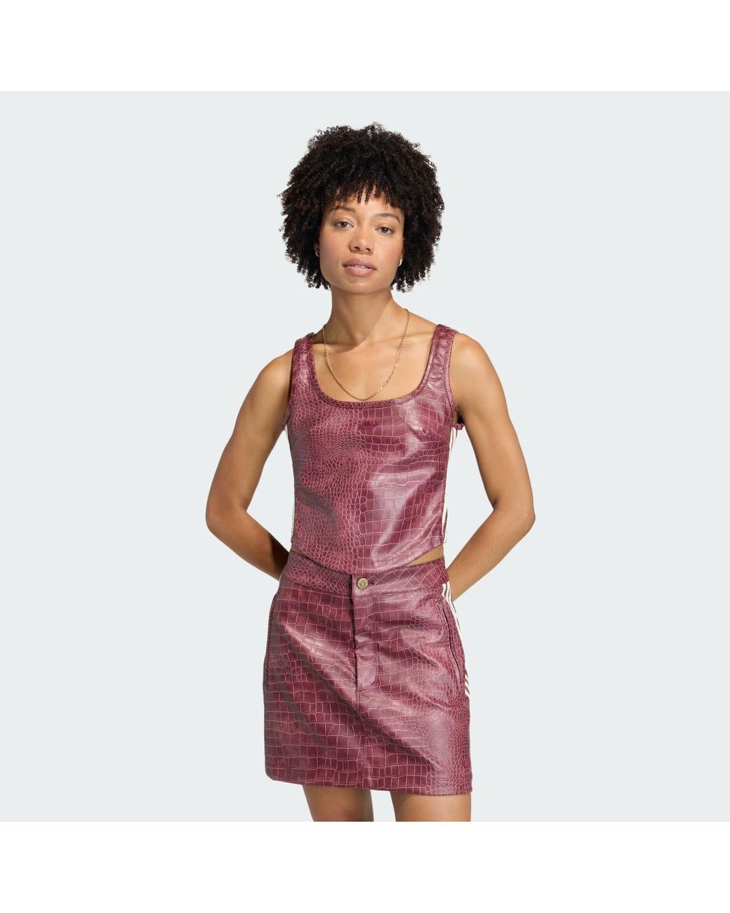 Adidas Red Pleather Corset