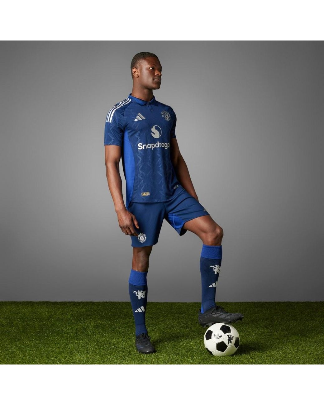 Adidas Blue Manchester United 24/25 Away Authentic Jersey for men