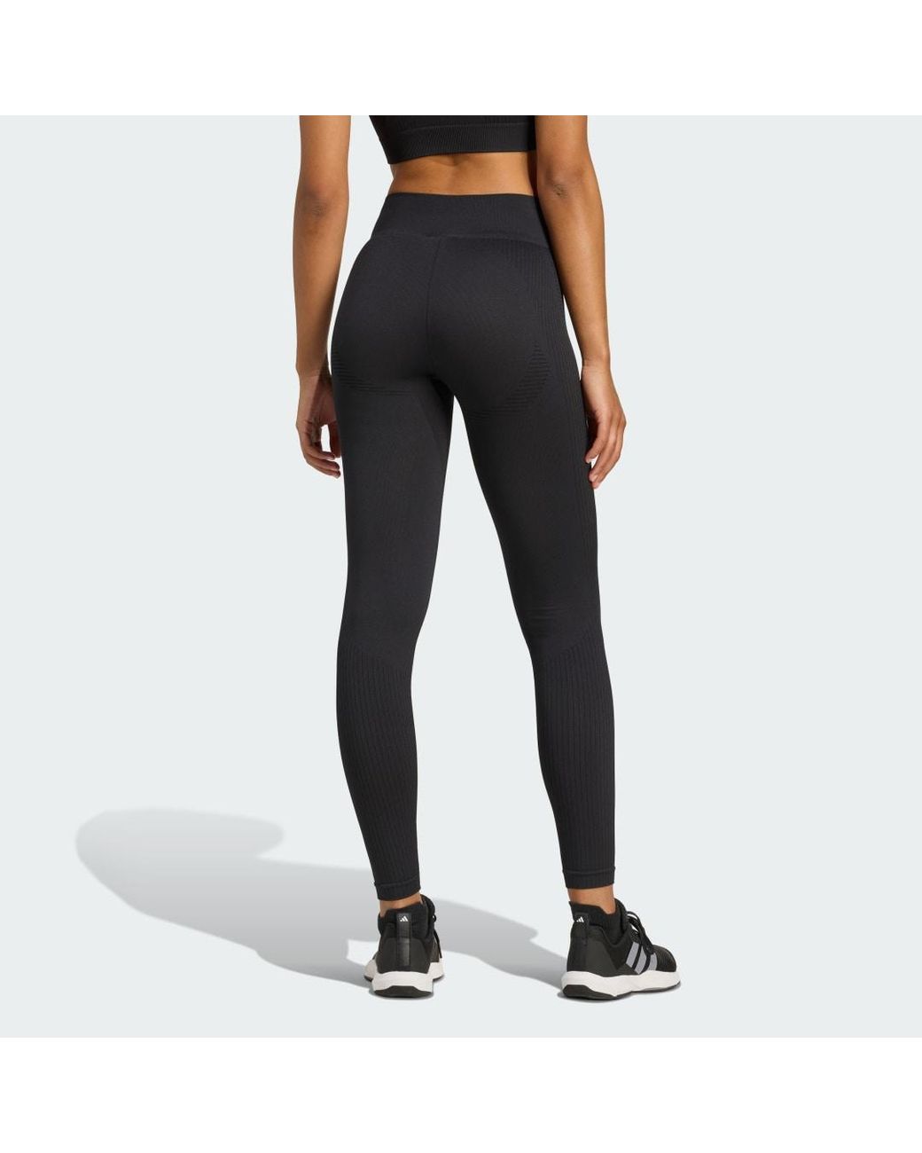 Adidas Blue Workout Essentials Full-Length Knit Leggings