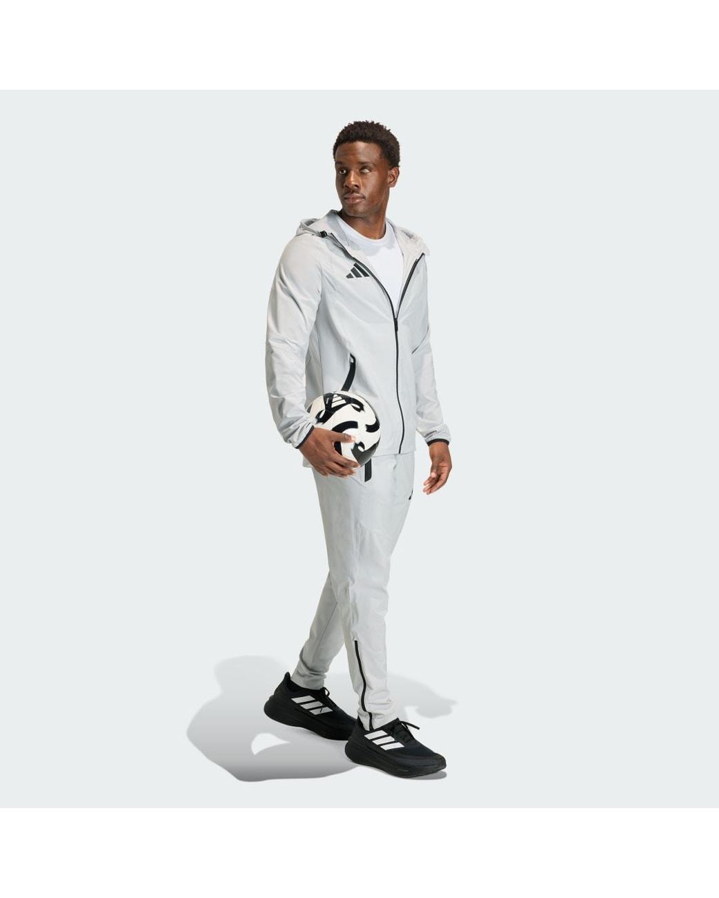 Adidas Gray Tiro Travel Windbreaker Jacket for men