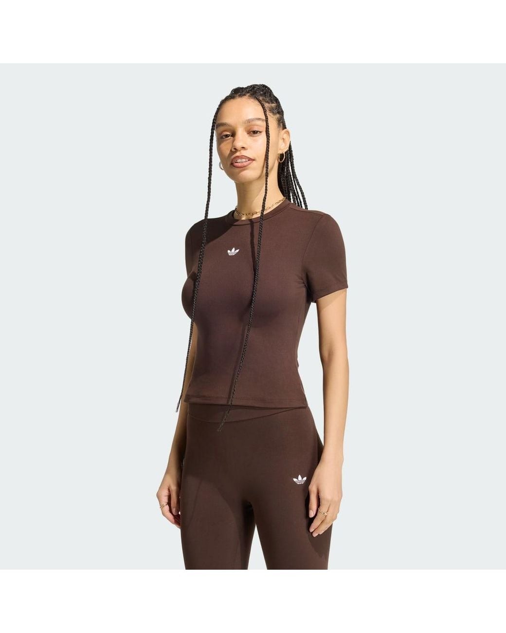 Adidas Brown Essentials T-Shirt, Polyester