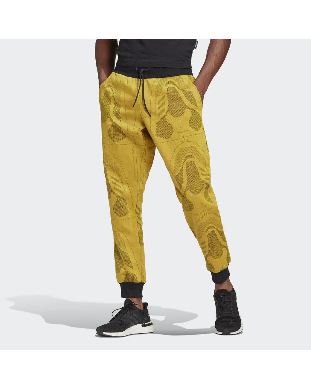 adidas Synthetisch Jacquard Footwear Broek in het Geel voor heren - Lyst
