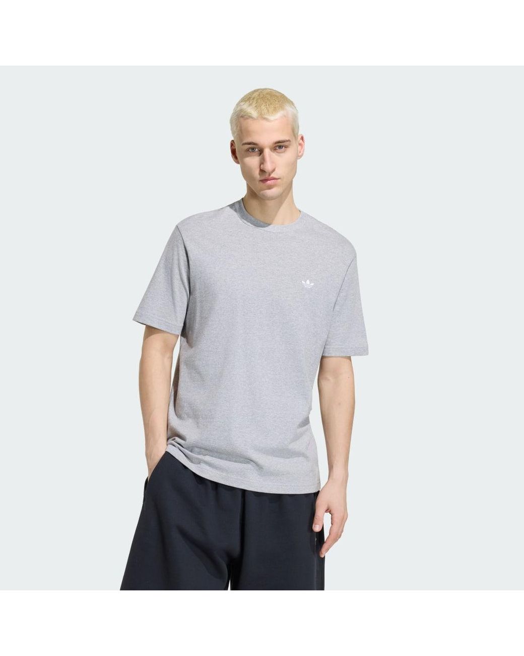 Adidas Gray Trefoil Essentials T-Shirt for men