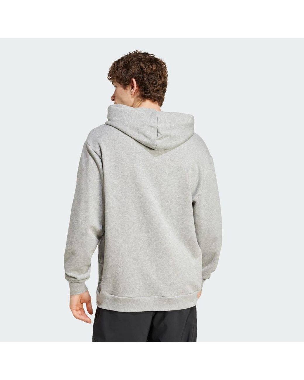 Adidas Gray Brand Love French Terry Hoodie for men