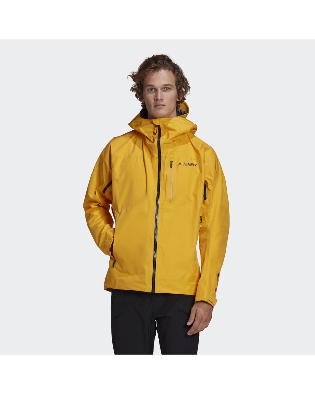 adidas Terrex Techrock Gore-tex Pro Jacket in Yellow for Men | Lyst UK
