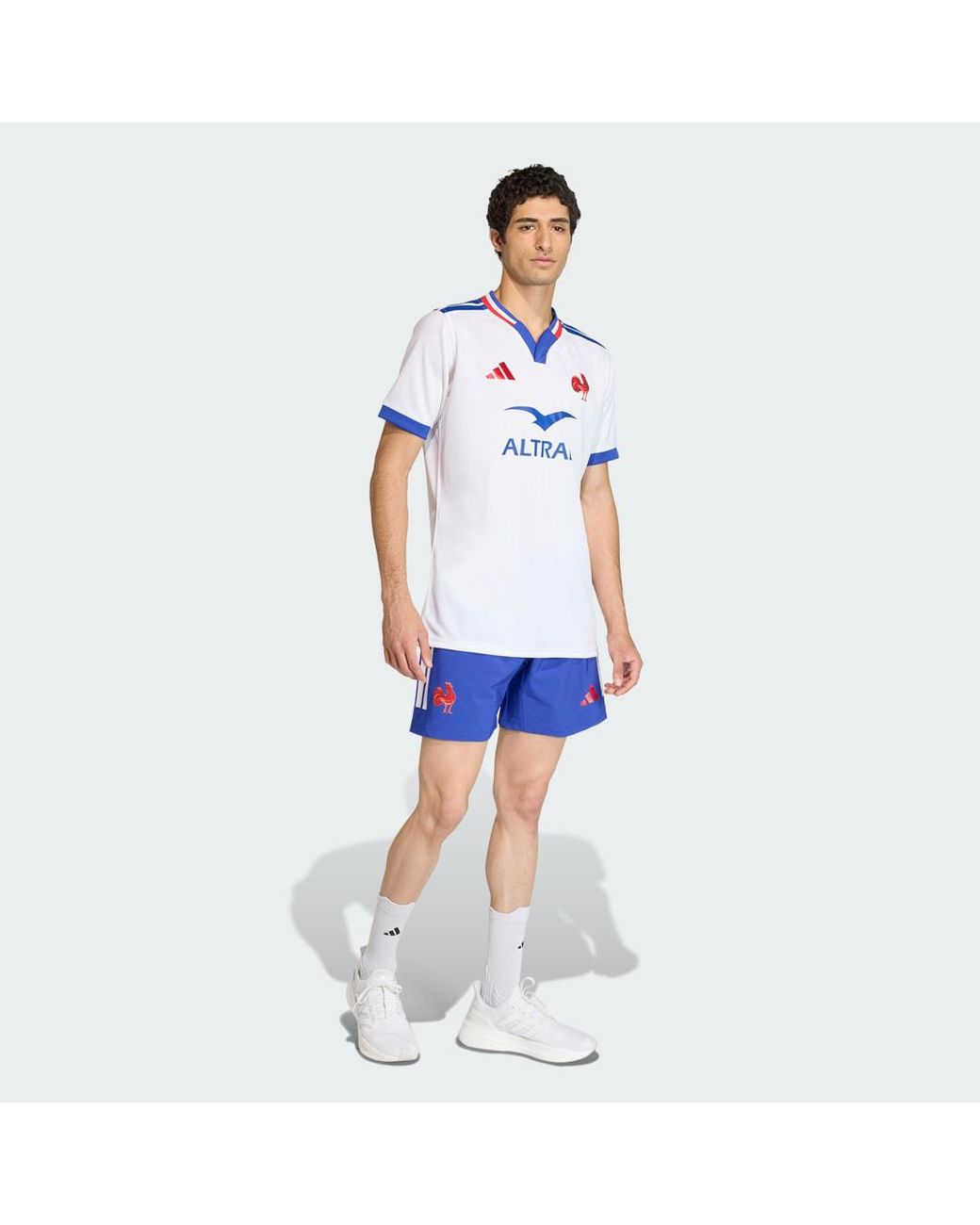 Adidas White France Rugby Alternate Replica Jersey for men