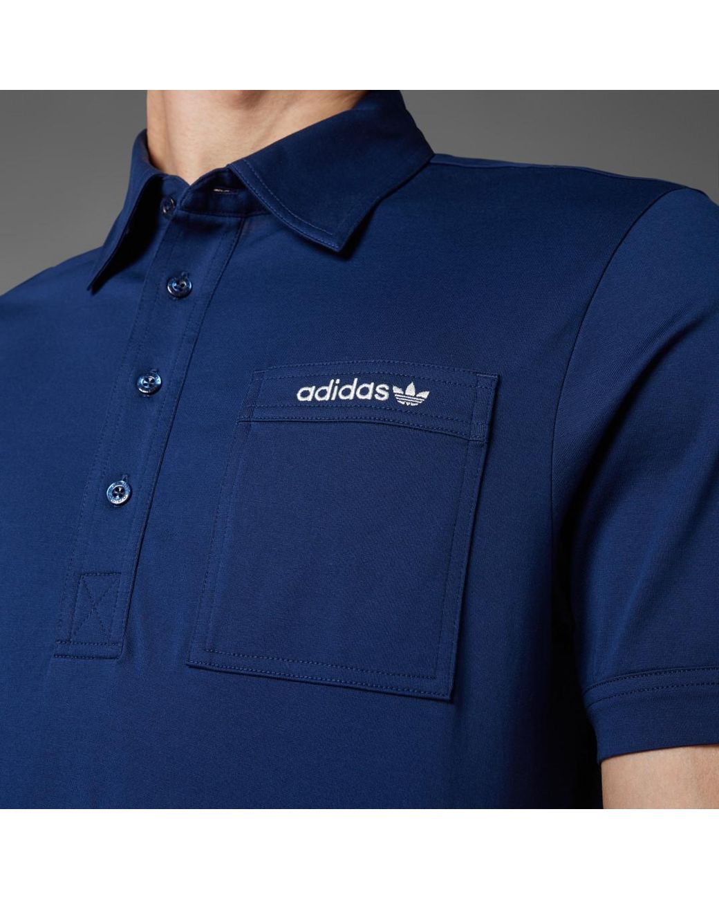 Adidas Blue Originals Archive Pocket Polo Shirt for men