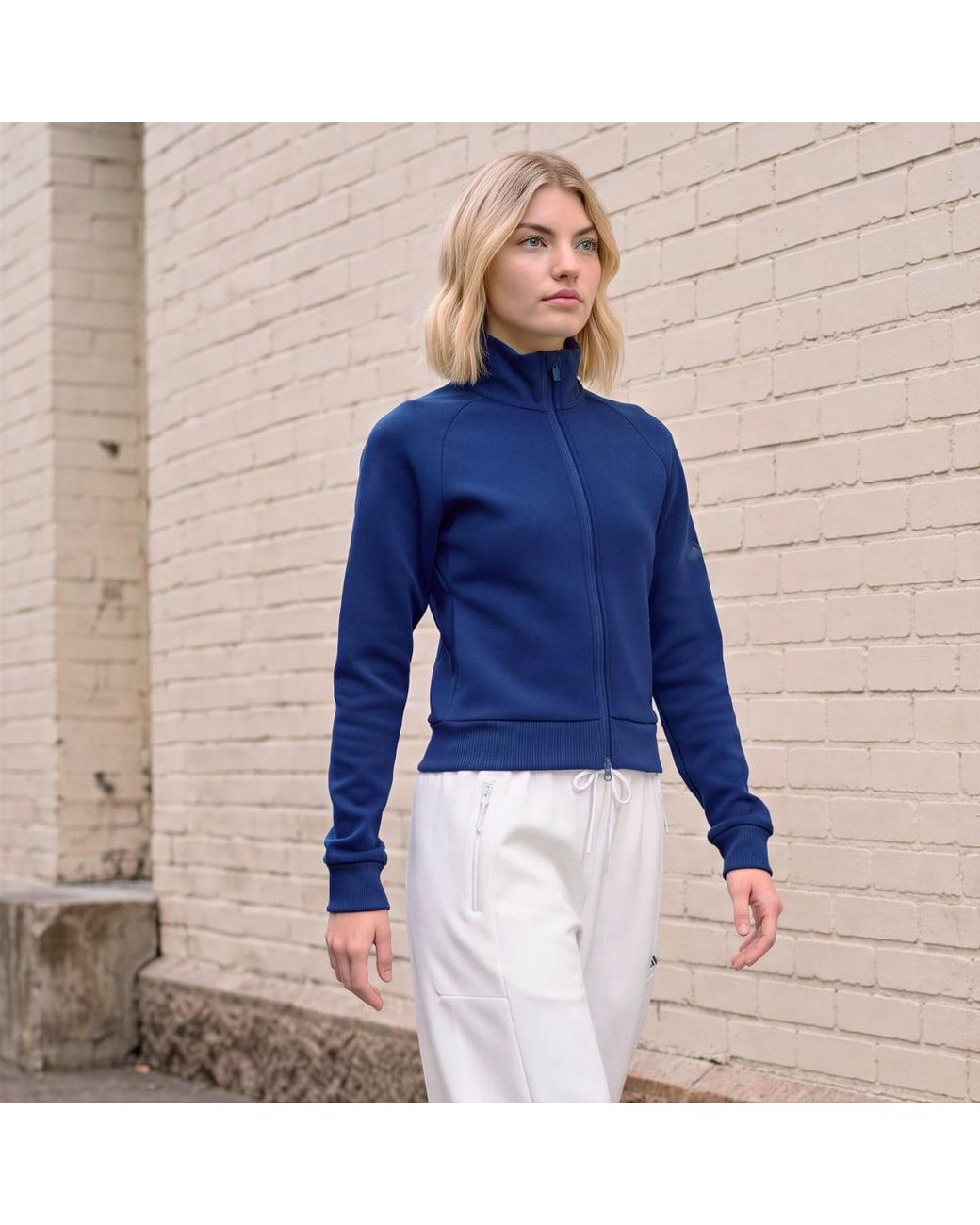 Adidas Blue Soft Lux Slim Track Top