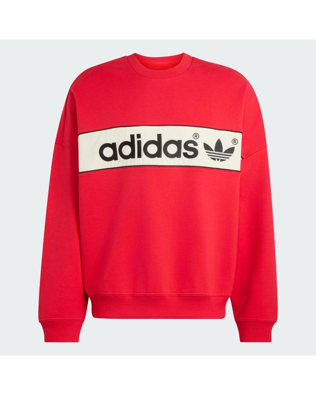 Adidas Red Adisignature Ny Crewneck Sweatshirt
