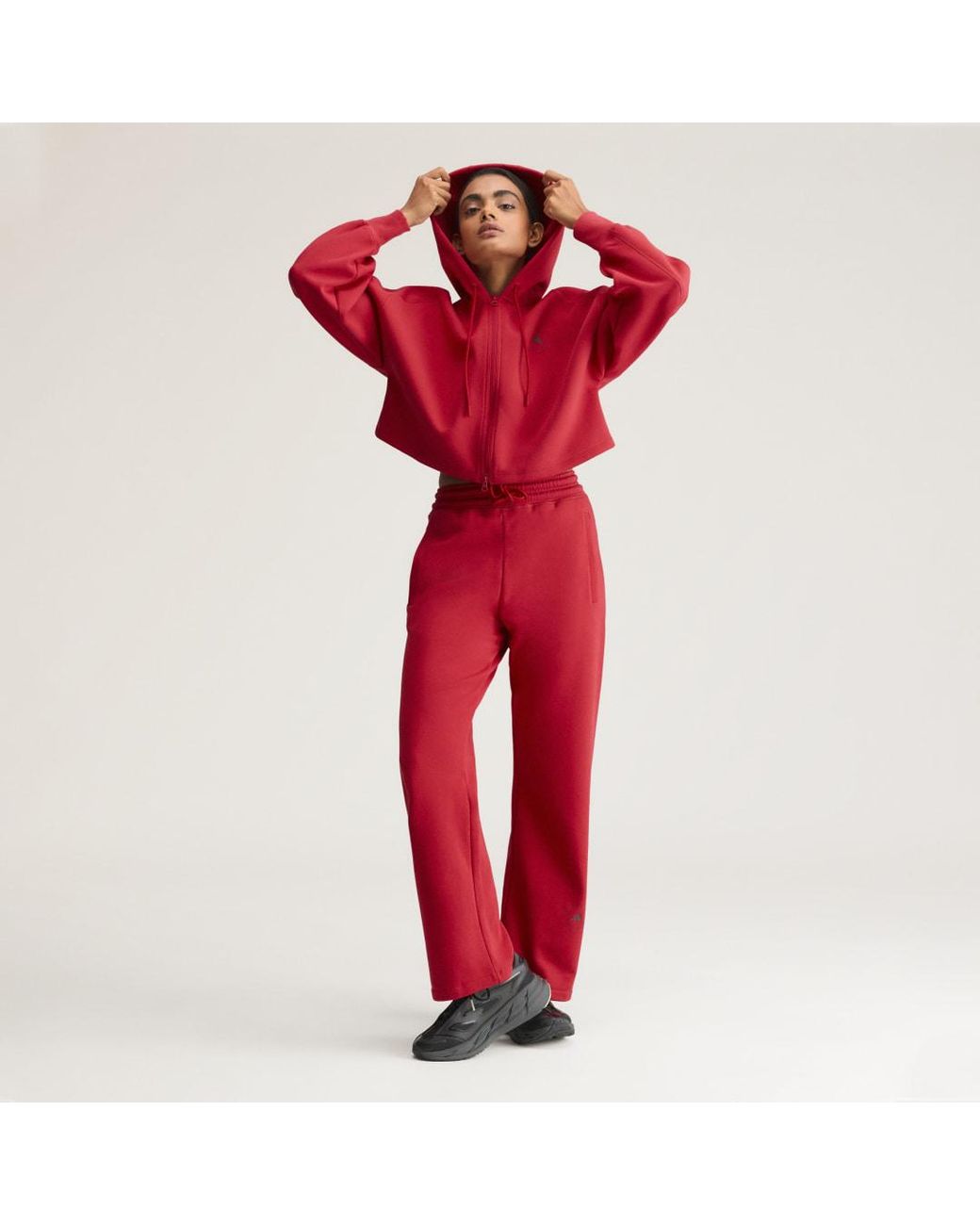 Adidas Red By Stella Mccartney Sportswear Cropped Hoodie