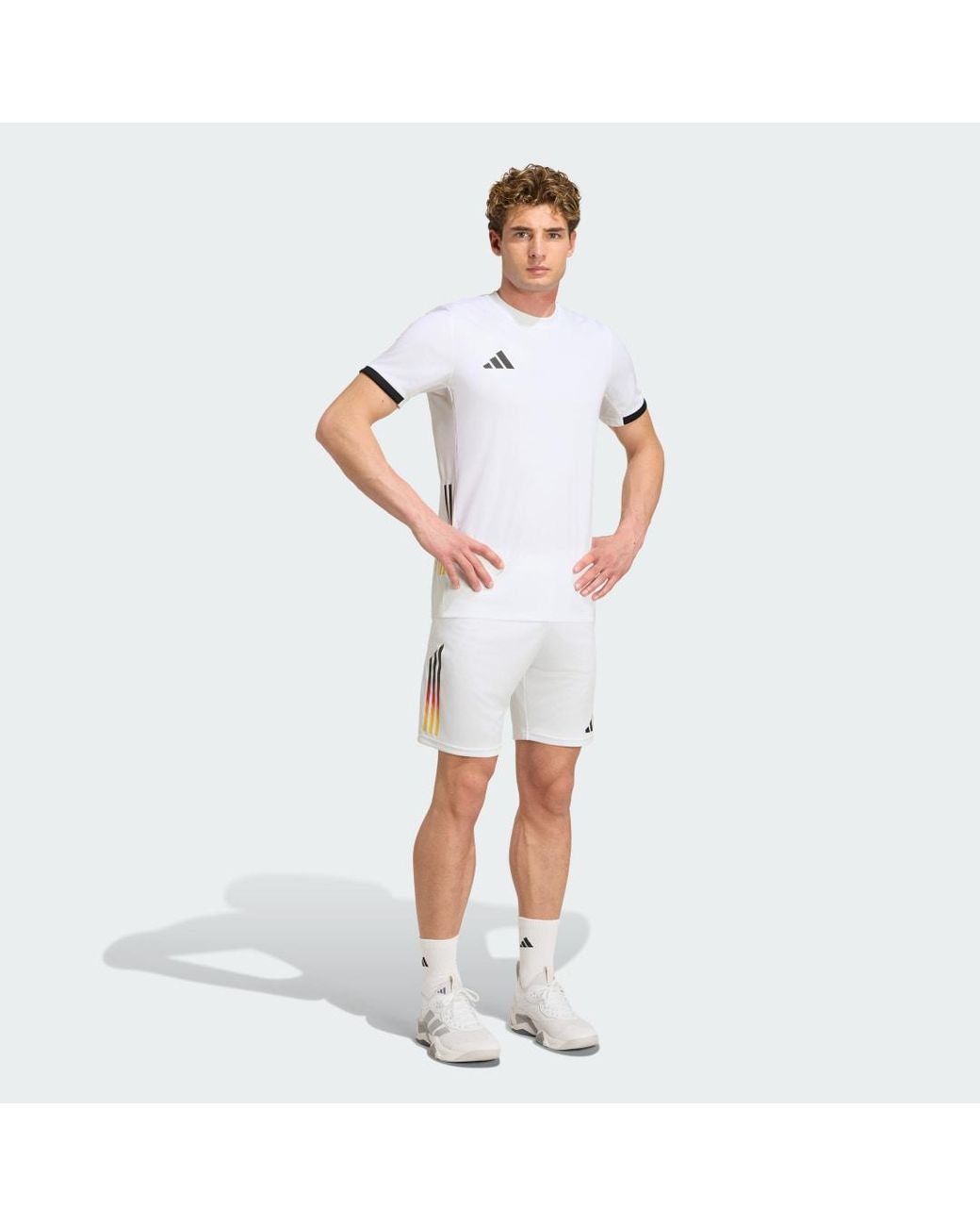 Adidas White Germany Hockey Home Shorts for men