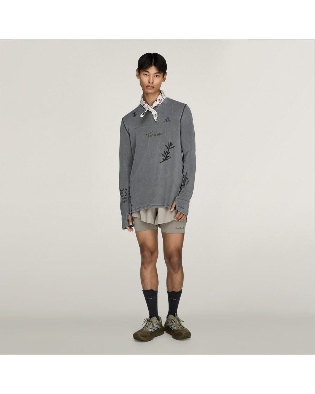 Adidas Gray Running X Song For The Mute Long-Sleeve Top T-Shirt for men