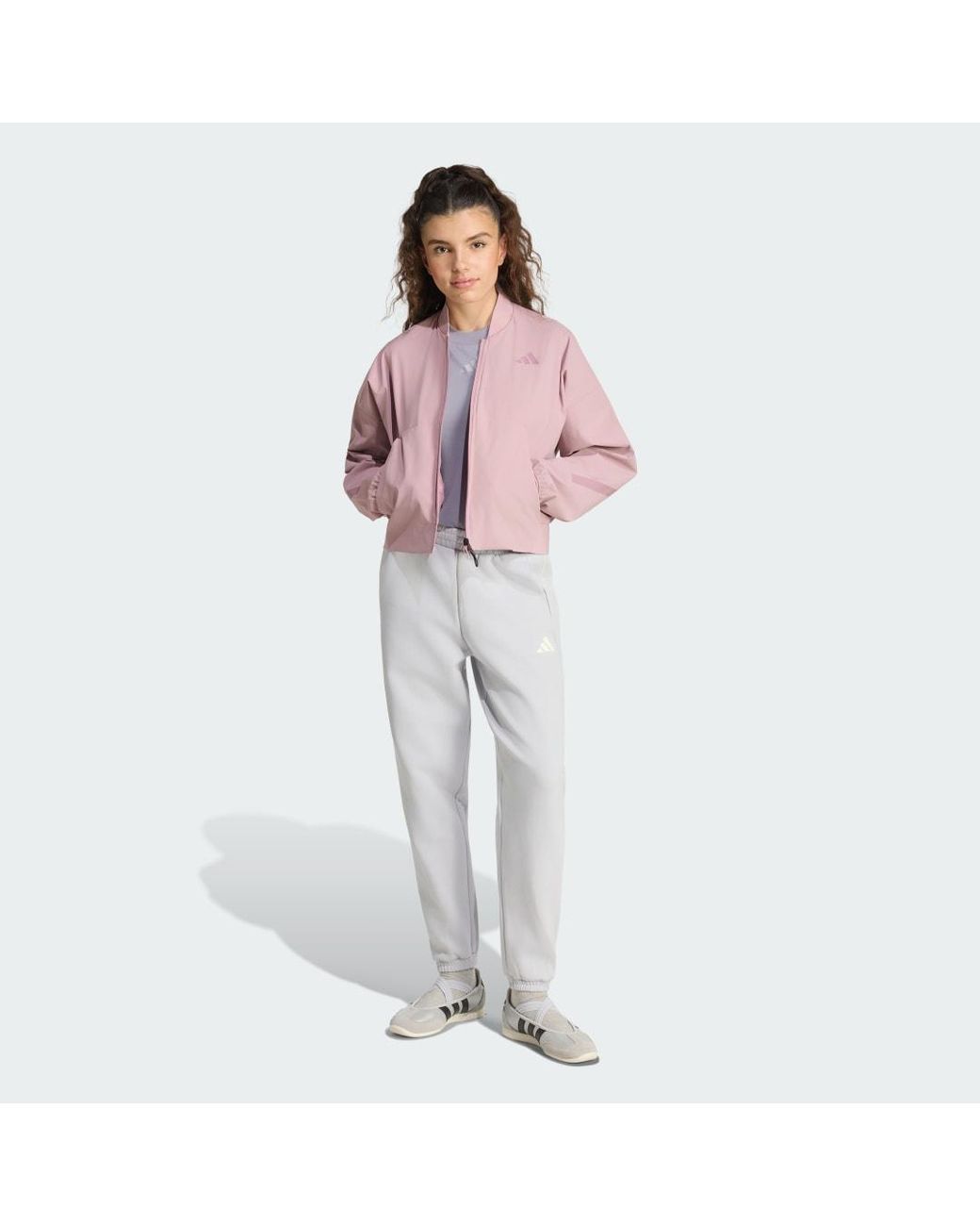 Adidas Pink Z.N.E. Woven Bomber Jacket
