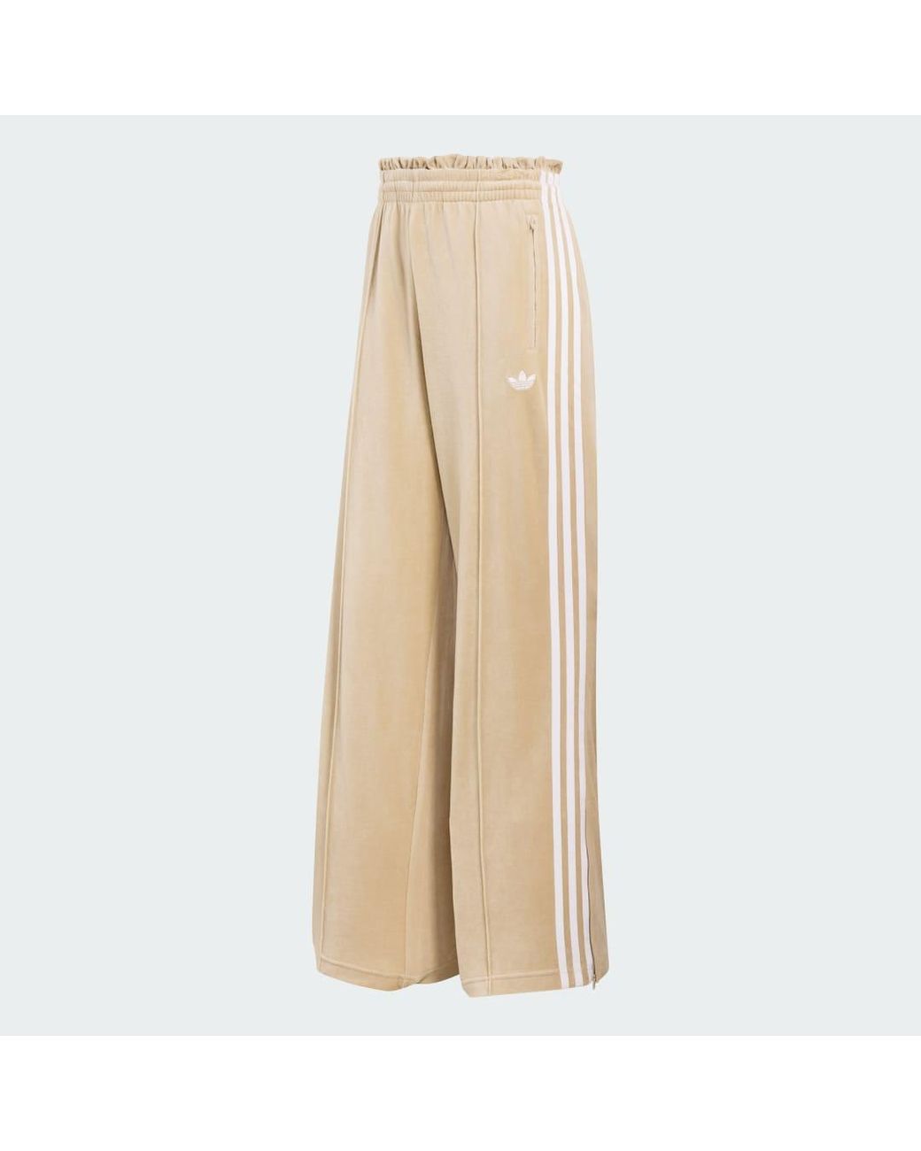 Adidas Natural Pleated Velour Track Trousers