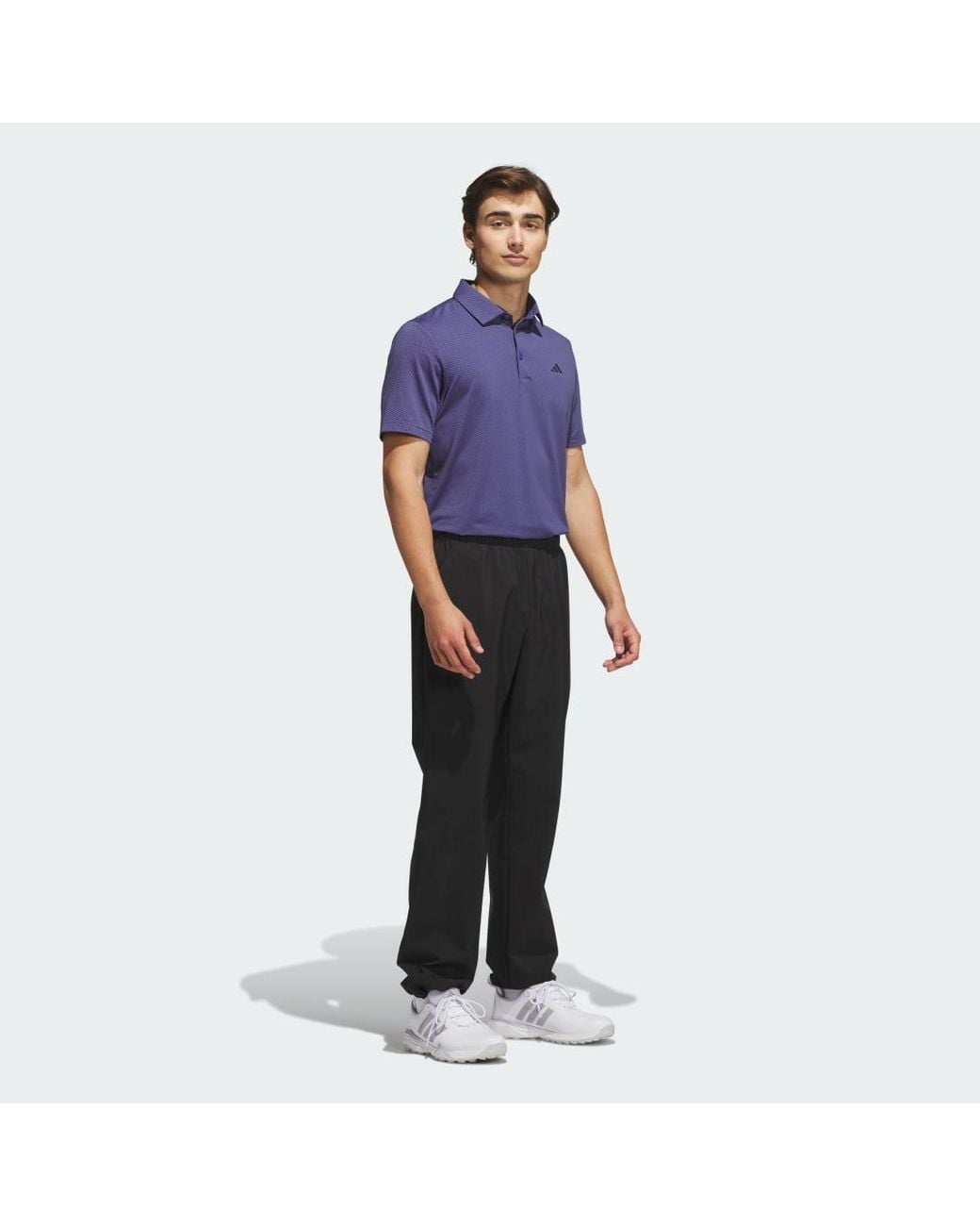 Adidas Purple Performance Textured Polo Shirt for men