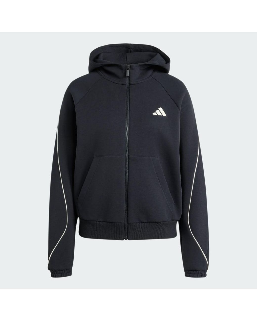 Adidas Black Stadium Small Logo Full Zip Hoodie