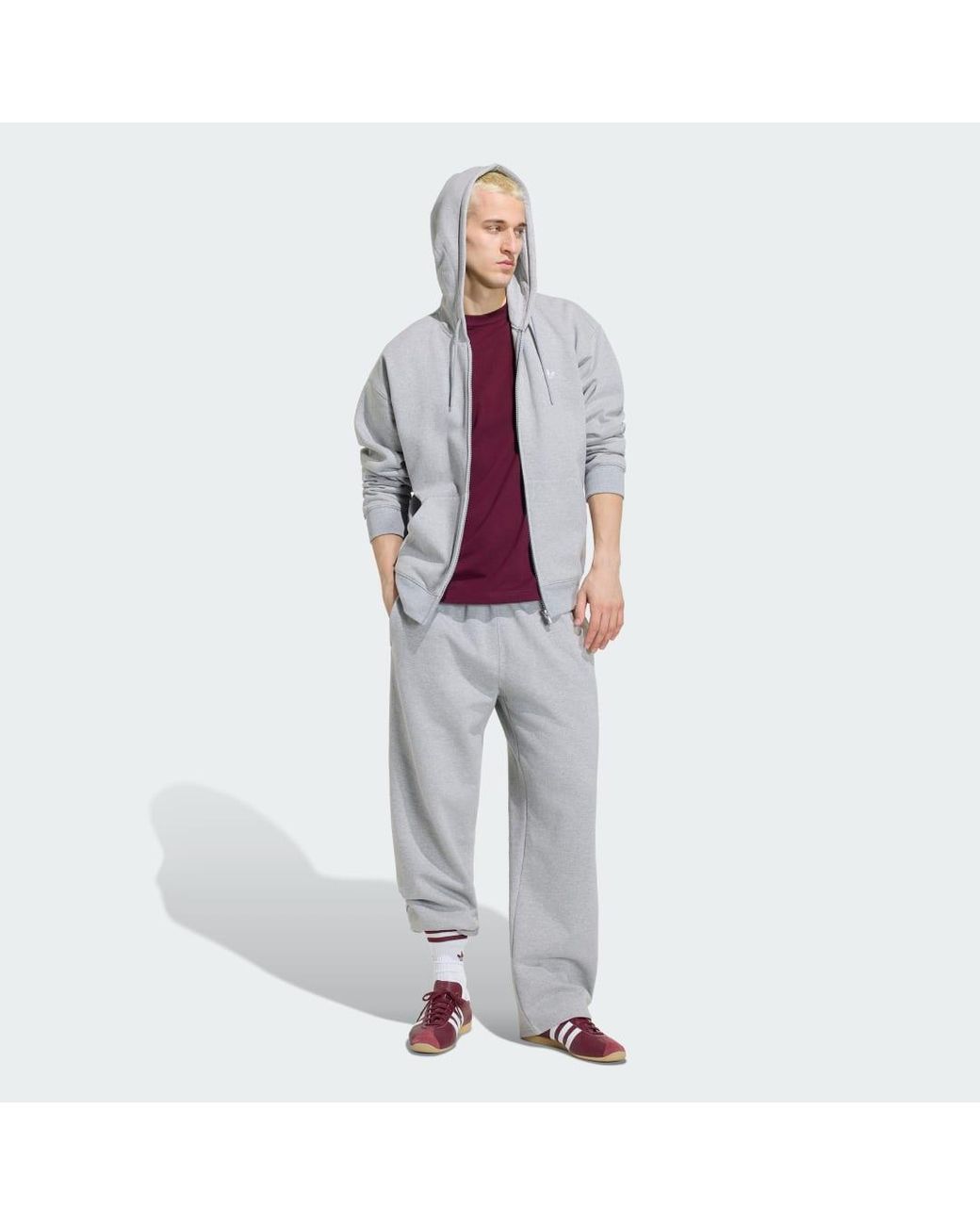 Adidas Purple Trefoil Essentials T-Shirt for men