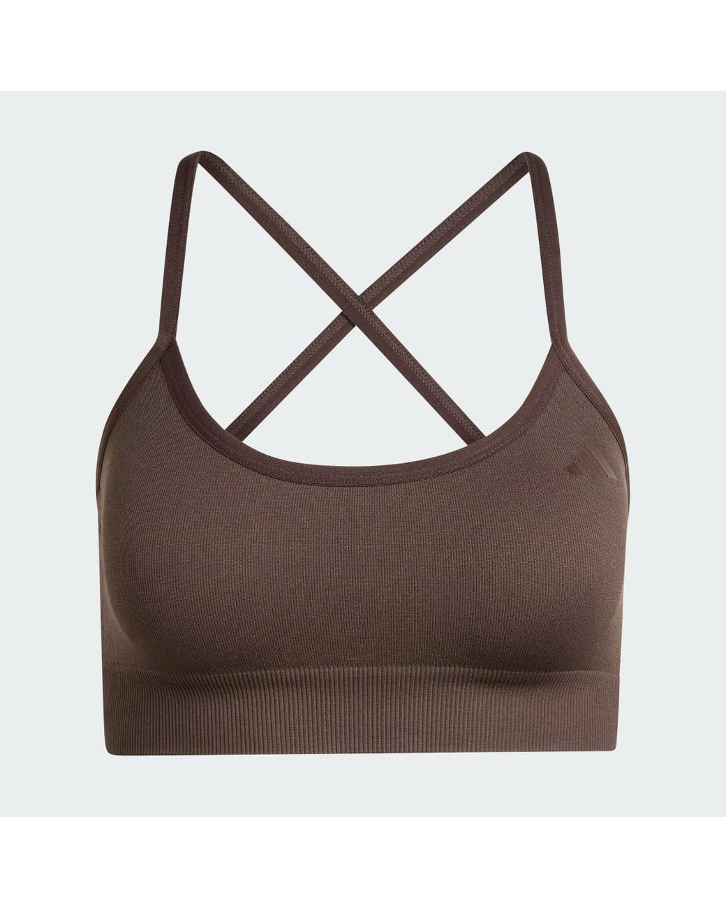 Adidas Green Workout Essentials Light-Support Knit Bra