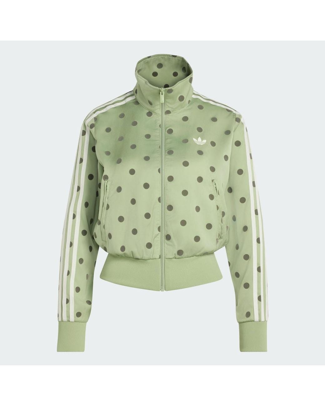 Adidas Green Satin Polka Dots Tt Track Top