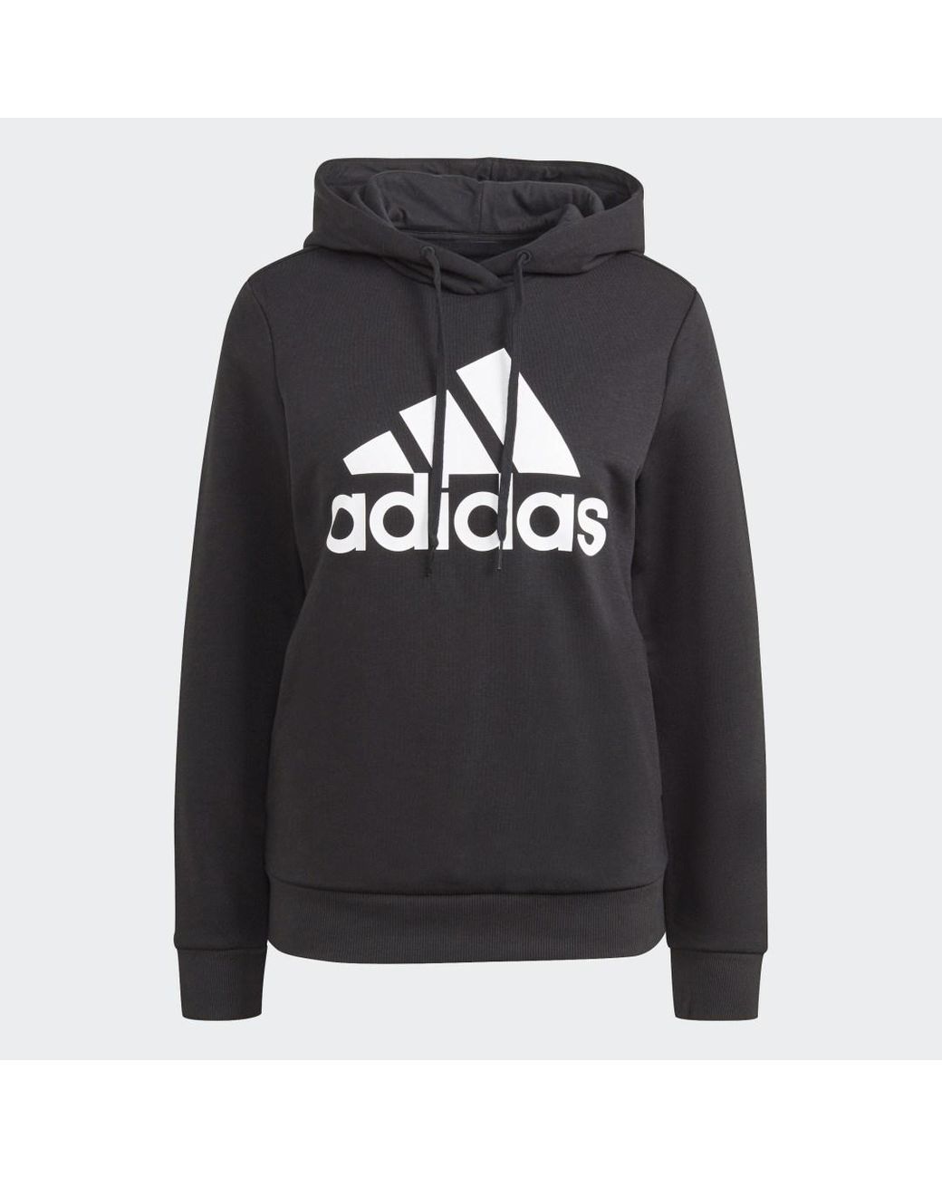 Adidas Black Essentials Big Logo Fleece Hoodie