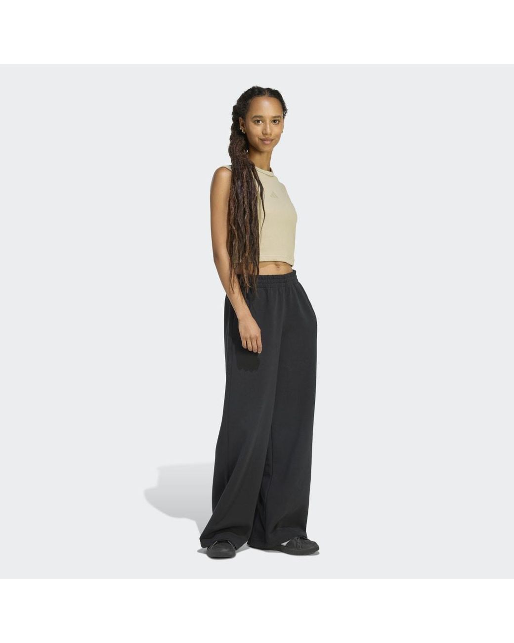 Adidas Black Soft Lux Straight Leg Tracksuit Bottoms