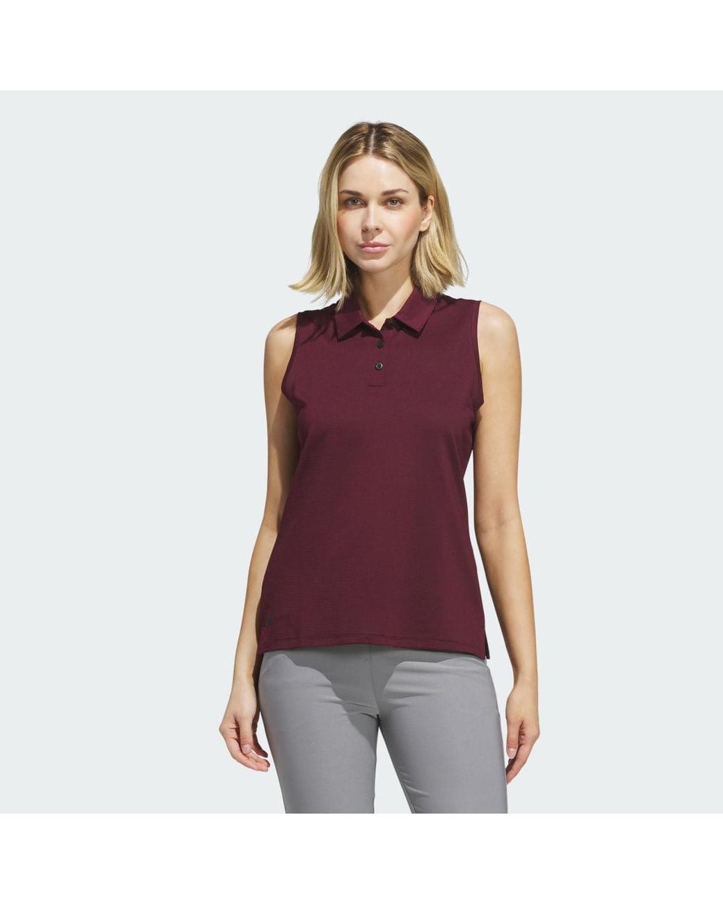 Adidas Red Solid Ottoman Polo Shirt