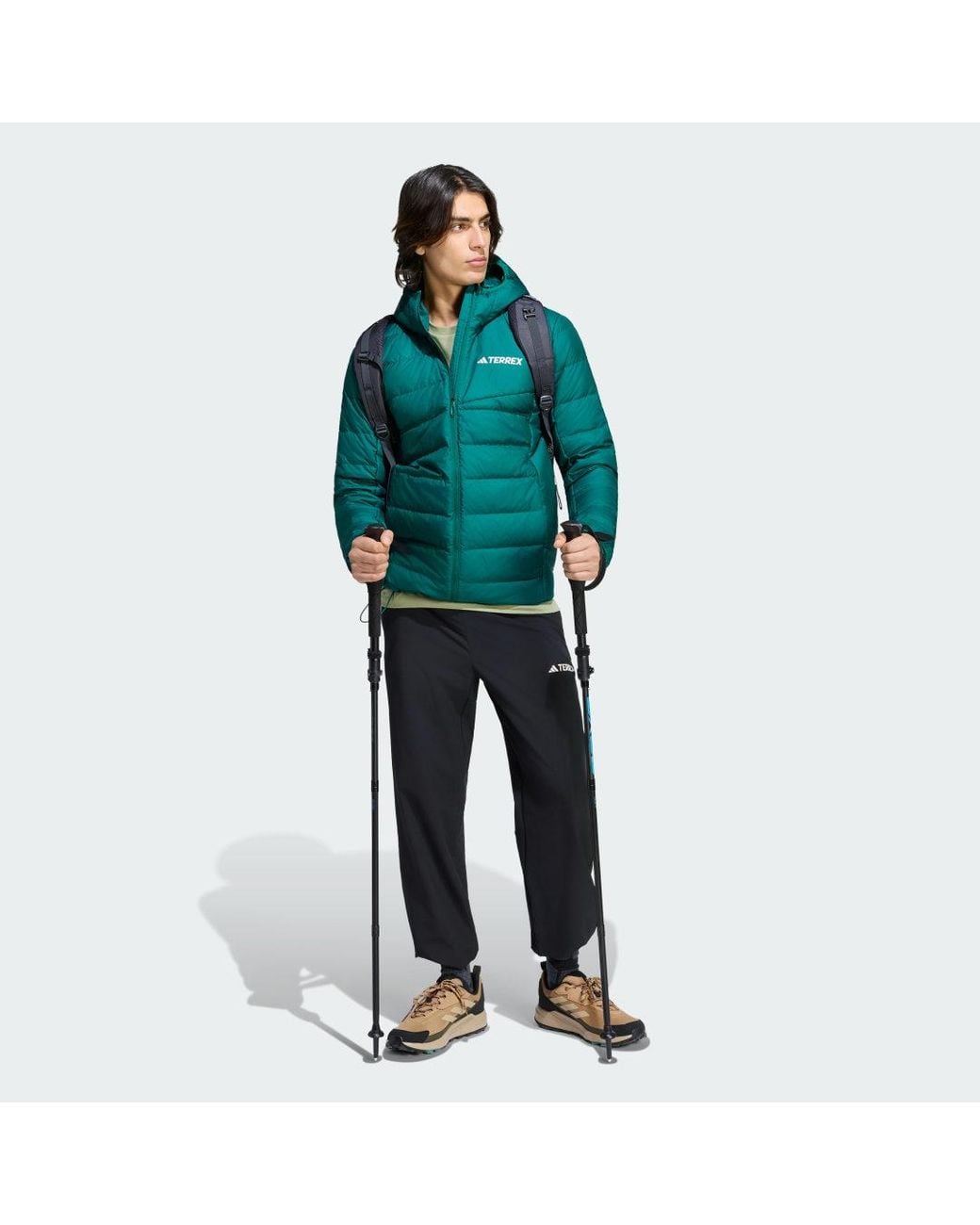 Adidas Green Terrex Multi Light Down Climawarm Hooded Jacket for men
