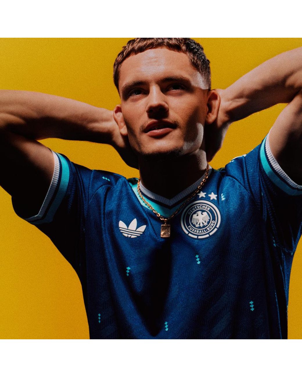 Adidas Blue Germany 26 Away Authentic Jersey for men